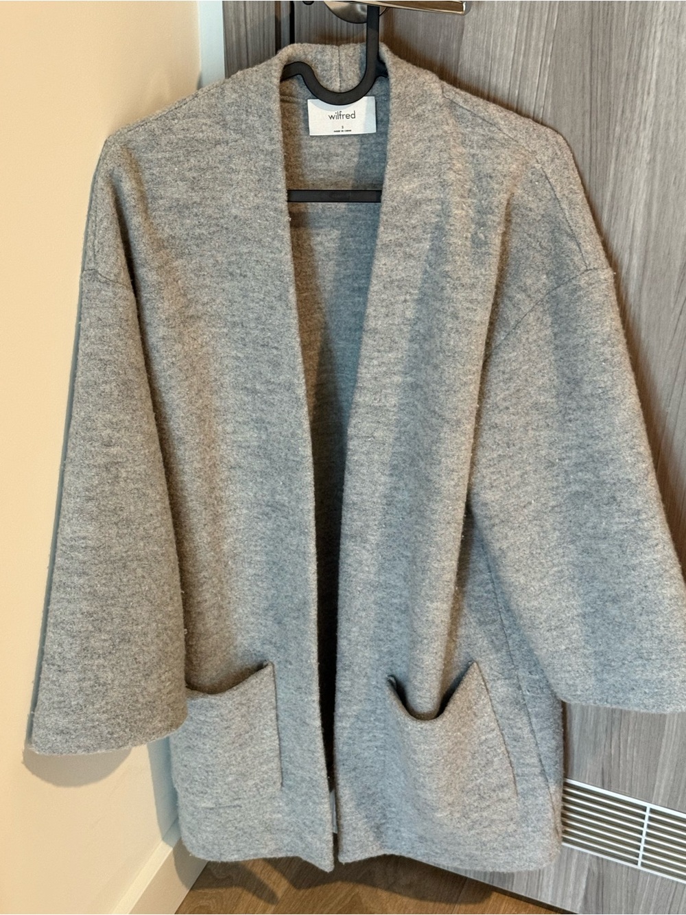 Wilfred Light Gray Open-Front Coat